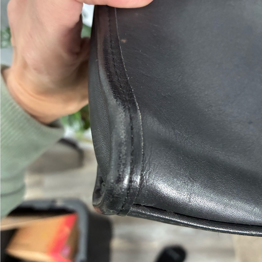 Coach Black Leather Messenger Bag - Picture 6 of 10